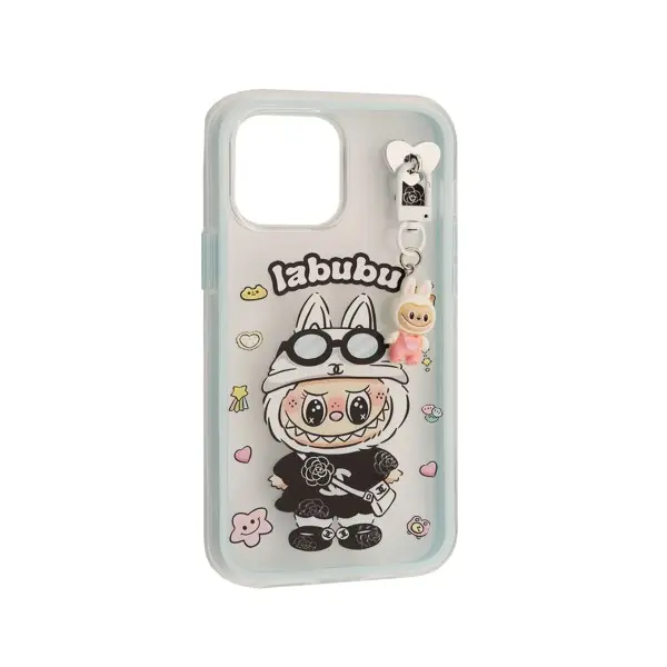 ЧОХОЛ LABUBU (З БРЕЛКОМ) ДЛЯ IPHONE 14 PRO СИНІЙ
