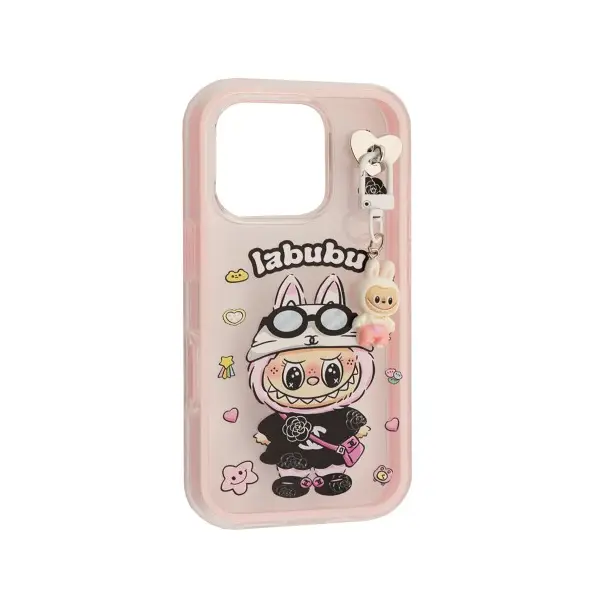 ЧОХОЛ LABUBU (З БРЕЛКОМ) ДЛЯ IPHONE 16 РОЖЕВИЙ