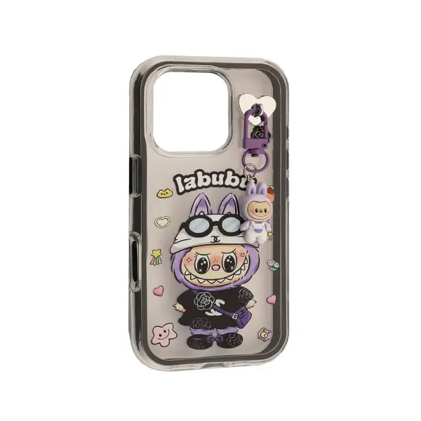 MR4_143944 Чохол labubu (з брелком) для iphone 16 pro, чорний 