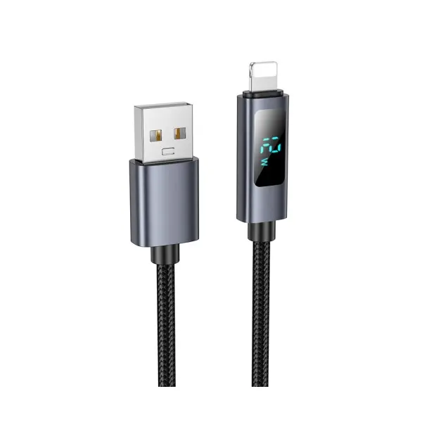 MR4_144061 Кабель hoco x112 favor charging data cable with display ip 2,4a, 1m, чорний 