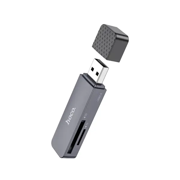 КАРТРИДЕР HOCO HB45 SPIRIT 2IN1 USB 3.0 CARD READER, СІРИЙ