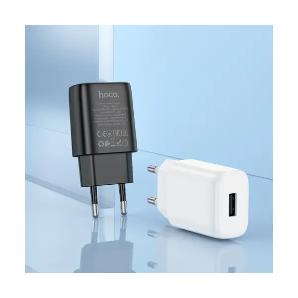MR4_144018 Мережевий зарядний пристрій hoco c134a solid single-port charger set 2,4a (micro), білий 