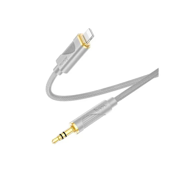 АДАПТЕР АУДІО HOCO UPA30 FRIEND DIGITAL AUDIO CONVERSION CABLE LIGHTNING 1M, СІРИЙ