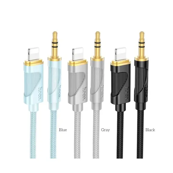 АДАПТЕР АУДІО HOCO UPA30 FRIEND DIGITAL AUDIO CONVERSION CABLE LIGHTNING 1M, СІРИЙ