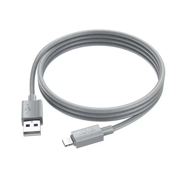 КАБЕЛЬ HOCO X107 FAVOR CHARGING DATA CABLE LIGHTNING 2,4A, 1M, СІРИЙ