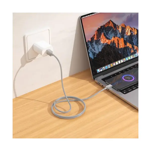 КАБЕЛЬ HOCO X107 FAVOR CHARGING DATA CABLE MICRO 3A, 1M, СІРИЙ