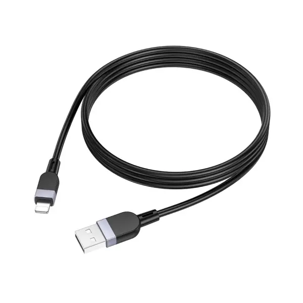 КАБЕЛЬ HOCO X109 ENERGY SILICONE CHARGING DATA CABLE LIGHTNING 2A, 1M, ЧОРНИЙ