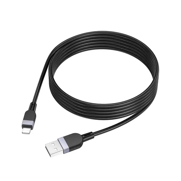 КАБЕЛЬ HOCO X109 ENERGY SILICONE CHARGING DATA CABLE LIGHTNING 2A, 3M, ЧОРНИЙ