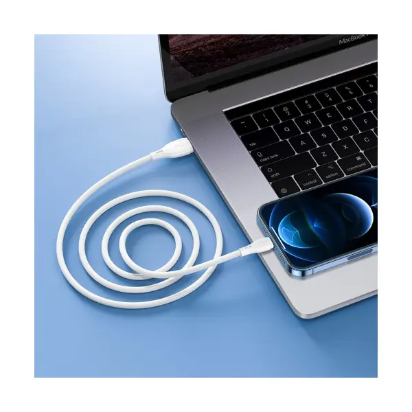 КАБЕЛЬ HOCO X61 ULTIMATE SILICONE ДЛЯ LIGHTNING 2,4A, 1M, БІЛИЙ