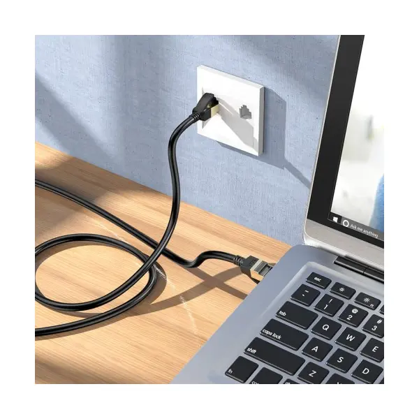 КАБЕЛЬ ІНТЕРНЕТУ LAN HOCO US02 LEVEL PURE COPPER GIGABIT ETHERNET CABLE 1GB 125MB/S 1M, ЧОРНИЙ