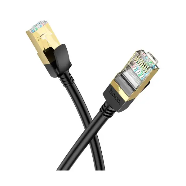 КАБЕЛЬ ІНТЕРНЕТУ LAN HOCO US02 LEVEL PURE COPPER GIGABIT ETHERNET CABLE 1GB 125MB/S 5M, ЧОРНИЙ