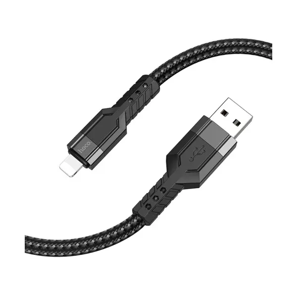 MR4_143993 Кабель hoco u110 charging data cable для lightning, 2,4a, 1,2m, чорний 
