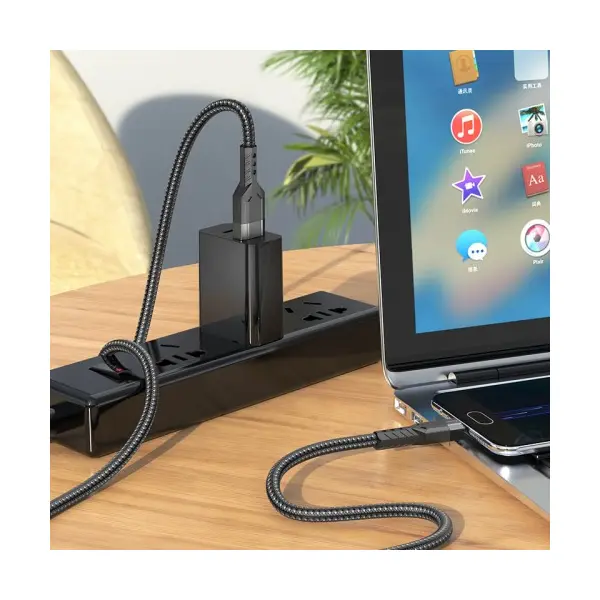 КАБЕЛЬ HOCO U110 CHARGING DATA CABLE ДЛЯ MICRO, 2,4A, 1,2M, ЧОРНИЙ