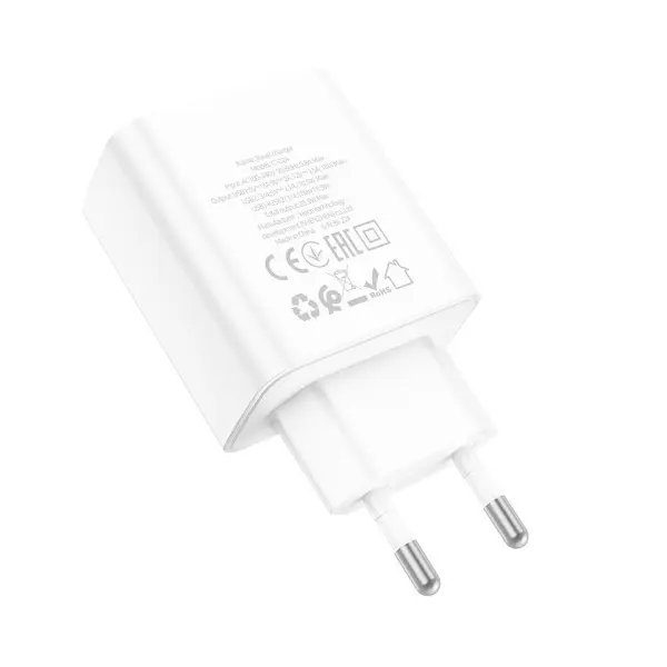 MR4_143995 Мережевий зарядний пристрій hoco c102a fuerza 4usb, 3,4a, 28,5w, qc3.0, білий 