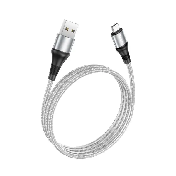 КАБЕЛЬ HOCO X50 EXCELLENT CHARGING DATA ДЛЯ MICRO 2,4A, 1M, СІРИЙ