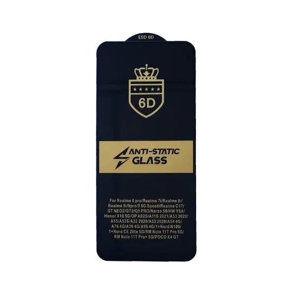 ЗАХИСНЕ СКЛО 6D ANTI-STATIC ДЛЯ OPPO A53, A53 5G, A53S, ЧОРНИЙ (ТЕХ. ПАК)