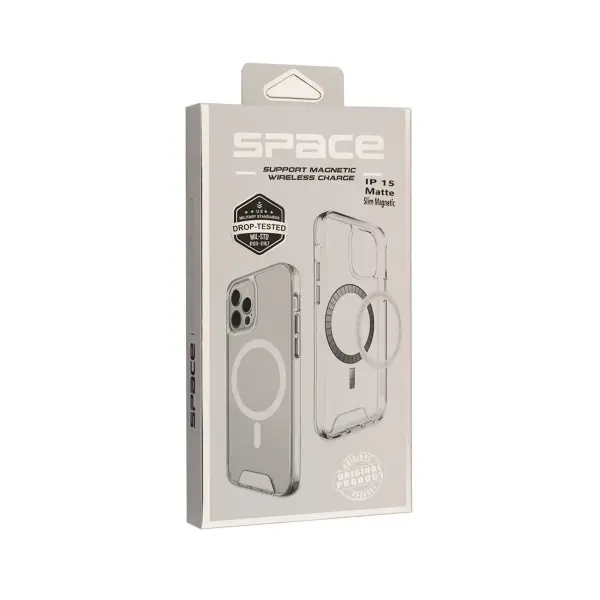 ЧОХОЛ SPACE MATTE SLIM MAGSAFE DROP PROTECTION ORIGINAL ДЛЯ IPHONE 15 TRANSPARENT