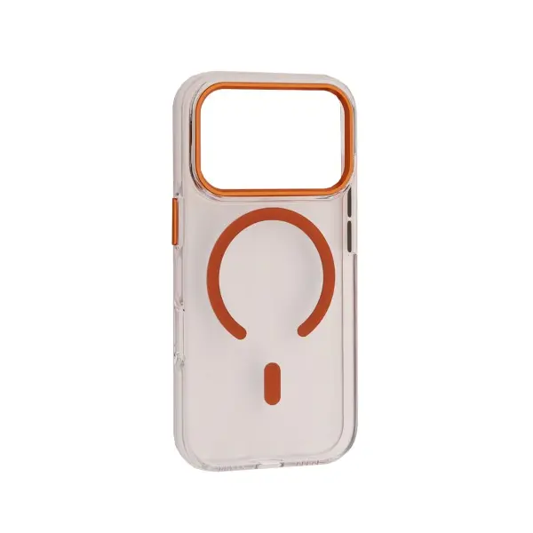 ЧОХОЛ SILVER SHIELD MAGSAFE ДЛЯ IPHONE 17 PRO MAX TRANSPARENT ПОМАРАНЧЕВИЙ