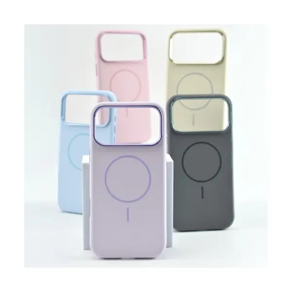ЧОХОЛ LIQUID SILICONE CASE METAL CAMERA MAGSAFE ДЛЯ IPHONE 17 PRO MAX, СІРИЙ