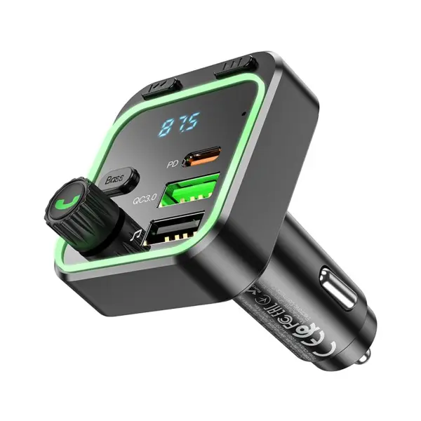 АВТОМОБІЛЬНИЙ ЗАРЯДНИЙ ПРИСТРІЙ МОДУЛЯТОР BOROFONE BC53 HIGHWAY PD20W, QC3.0, ЧОРНИЙ