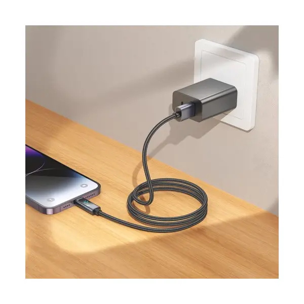 MR4_144061 Кабель hoco x112 favor charging data cable with display ip 2,4a, 1m, чорний 