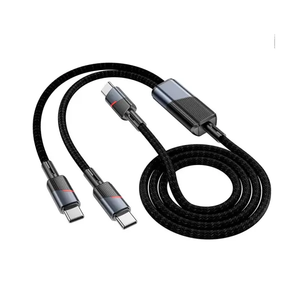 КАБЕЛЬ PD HOCO U139 C TO TYPE-C TO TYPE-C 100W FAST CHARGING DATA CABLE 1.2M, ЧОРНИЙ