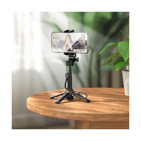 СЕЛФІ-ПАЛИЦЯ ТРИПОД HOCO K27 MAGIC PORTABLE MINI LIVE BROADCAST STAND, ЧОРНИЙ