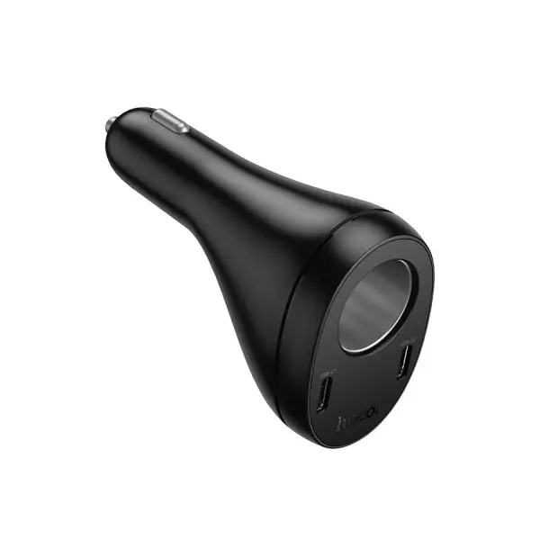MR4_144376 Автомобільний зарядний пристрій hoco z61 correct three-port cigarette lighter car charger, чорний 