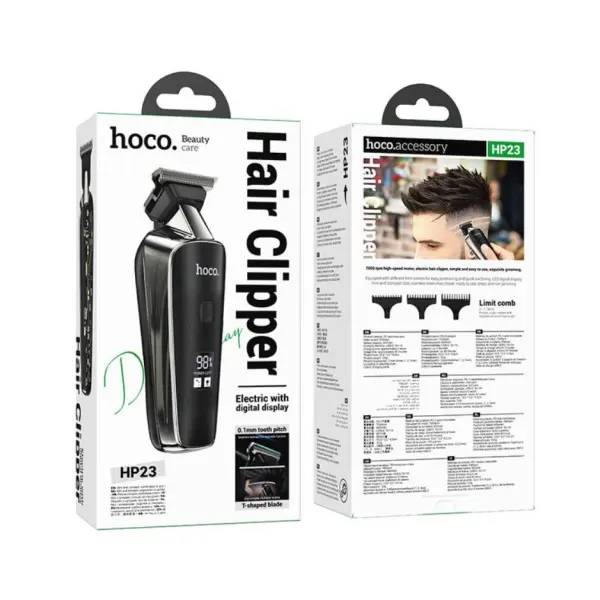 ЕЛЕКТРИЧНА МАШИНКА ДЛЯ СТРИЖКИ ВОЛОССЯ HOCO HP23, ЧОРНИЙ