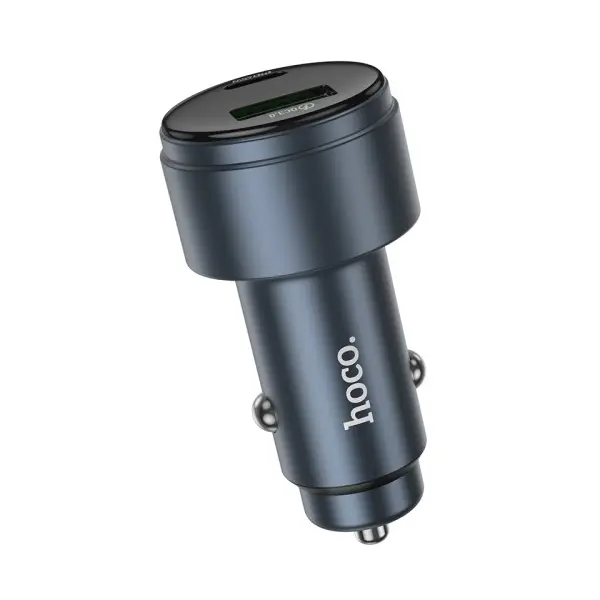 MR4_144367 Автомобільний зарядний пристрій hoco z57b glorious 63w dual-port digital display pd45w+qc3.0 car charger, чорний 