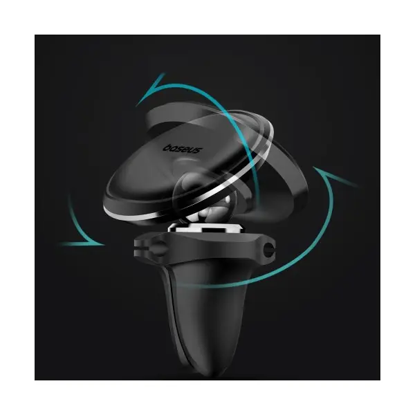 MR4_144171 Автотримач baseus magnetic car mount phone holder with cable clip air vent, чорний c40141201113-00 