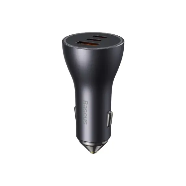 MR4_144169 Автомобільний зарядний пристрій baseus golden contactor pro triple fast charger car charger 65w u+c+c dark, сірий cgjp010013 