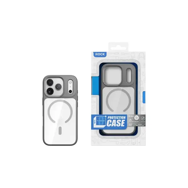 ЧОХОЛ ROCK GUARD TRANSPARENT MAGNETIC (ANTI-DROP LENS PROTECTION) ДЛЯ IPHONE 17, ЧОРНИЙ