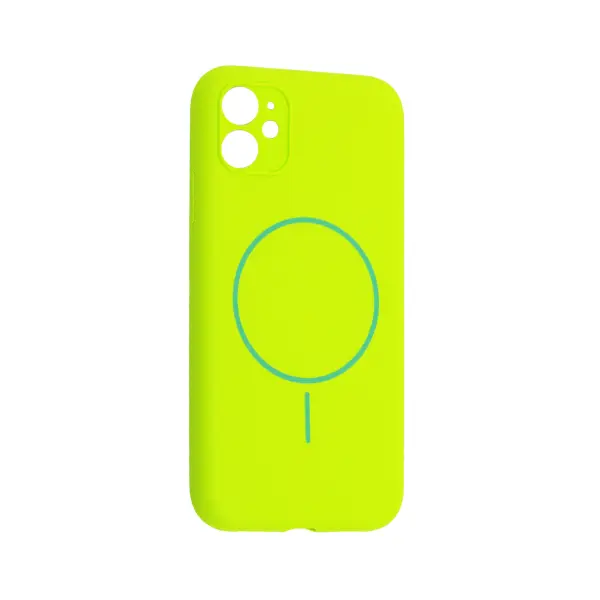 MR4_144837 Чохол silicone case full camera fine ring magsafe для iphone 12 emerald зелений 