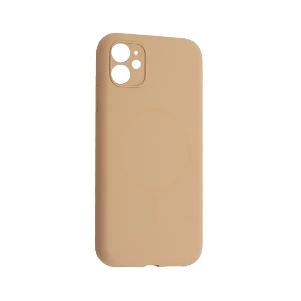 ЧОХОЛ SILICONE CASE FULL CAMERA FINE RING MAGSAFE ДЛЯ IPHONE 12 DESERT GOLD