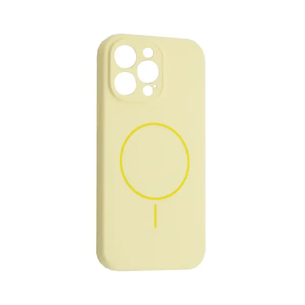 ЧОХОЛ SILICONE CASE FULL CAMERA FINE RING MAGSAFE ДЛЯ IPHONE 12 PRO CUSTARD