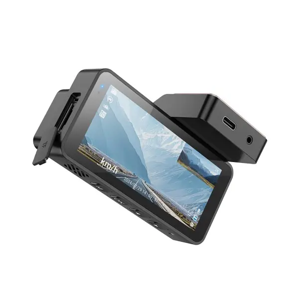 ВІДЕОРЕЄСТРАТОР HOCO DV12 DRIVING RECORDER 2K DISPLAY GPS (WITH REAR CAMERA), СІРИЙ