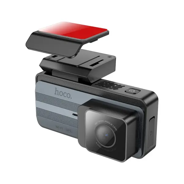 ВІДЕОРЕЄСТРАТОР HOCO DV12 DRIVING RECORDER 2K DISPLAY GPS (WITH REAR CAMERA), СІРИЙ