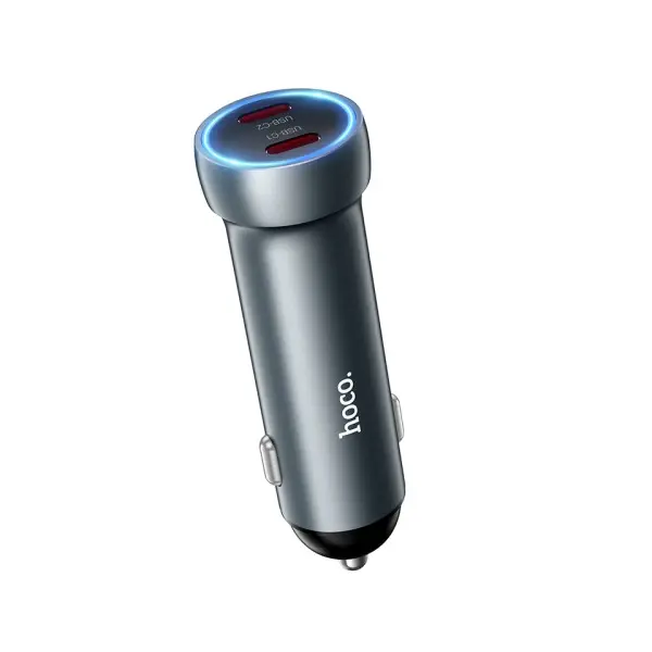 АВТОМОБІЛЬНИЙ ЗАРЯДНИЙ ПРИСТРІЙ HOCO Z54B PROSPEROUS PD60W (2C) CAR CHARGER METAL, СІРИЙ
