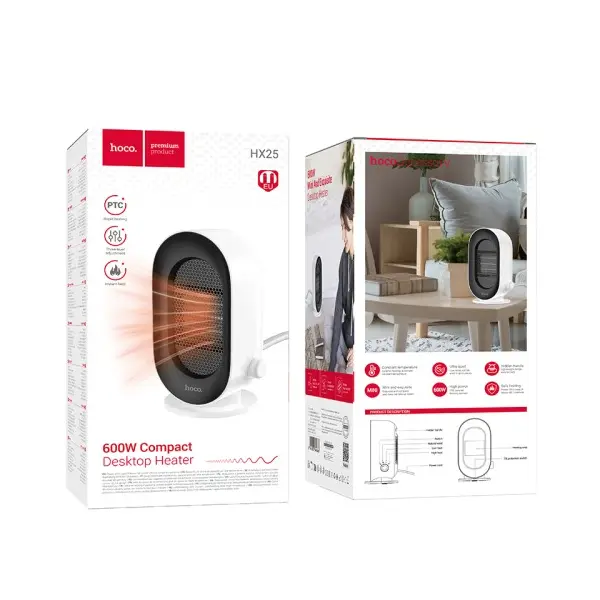 ОБІГРІВАЧ ПОРТАТИВНИЙ HOCO HX25 600W HEATER (EU)
