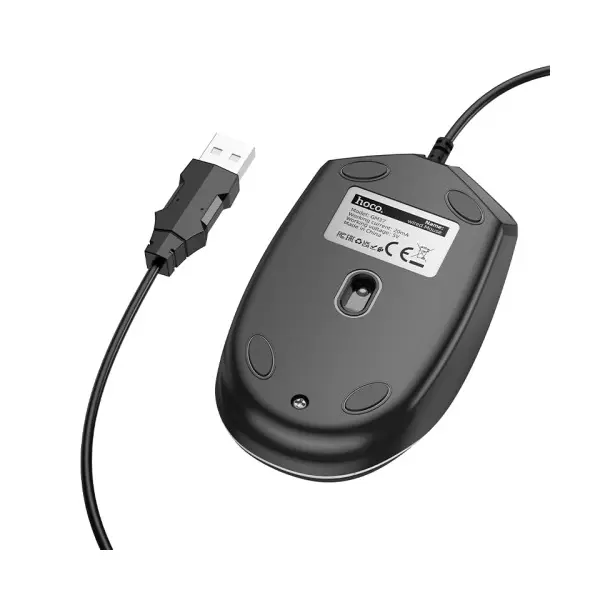 MR4_144423 Компютерна мишка hoco gm37 wonderful gaming luminous wired mouse, чорний 