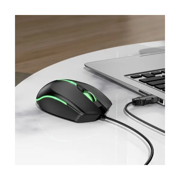 MR4_144423 Компютерна мишка hoco gm37 wonderful gaming luminous wired mouse, чорний 