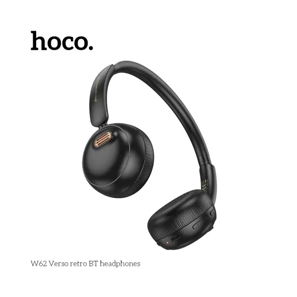 НАВУШНИКИ НАКЛАДНІ HOCO W62 VERSO RETRO BT HEADPHONES, ЧОРНИЙ