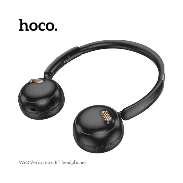 НАВУШНИКИ НАКЛАДНІ HOCO W62 VERSO RETRO BT HEADPHONES, ЧОРНИЙ