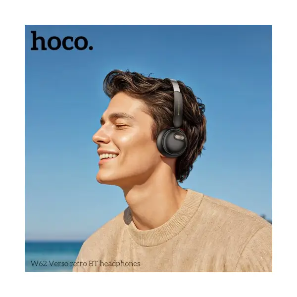 НАВУШНИКИ НАКЛАДНІ HOCO W62 VERSO RETRO BT HEADPHONES, ЧОРНИЙ