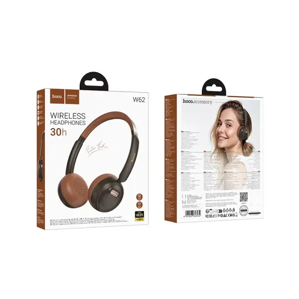 MR4_144427 Навушники накладні hoco w62 verso retro bt headphones коричневий HOCO