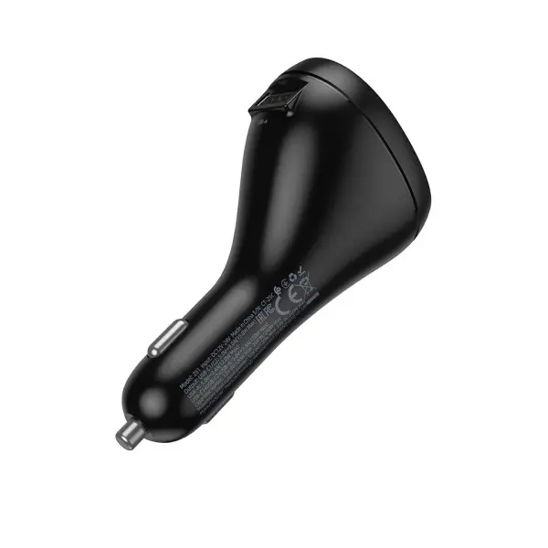 MR4_144376 Автомобільний зарядний пристрій hoco z61 correct three-port cigarette lighter car charger, чорний HOCO