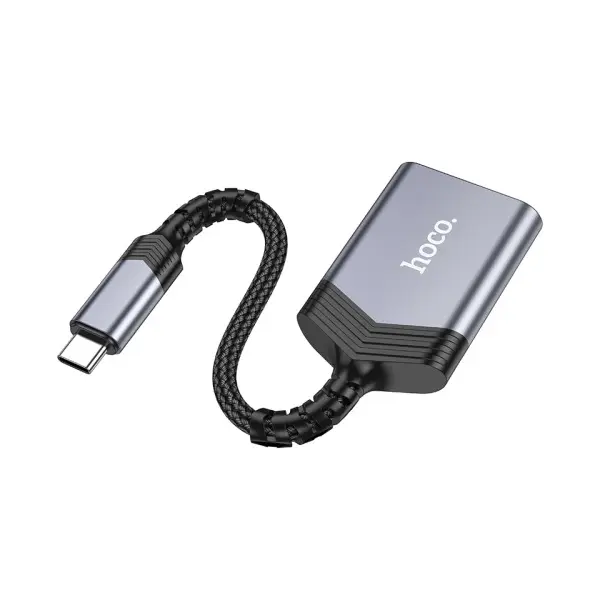 КАРТРИДЕР HOCO UA25 2IN1 CARD READER TYPE-C METAL, СІРИЙ