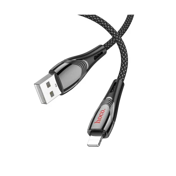 КАБЕЛЬ HOCO U133 MONTE CHARGING DATA CABLE LIGHTNING 1,2 M, ЧОРНИЙ