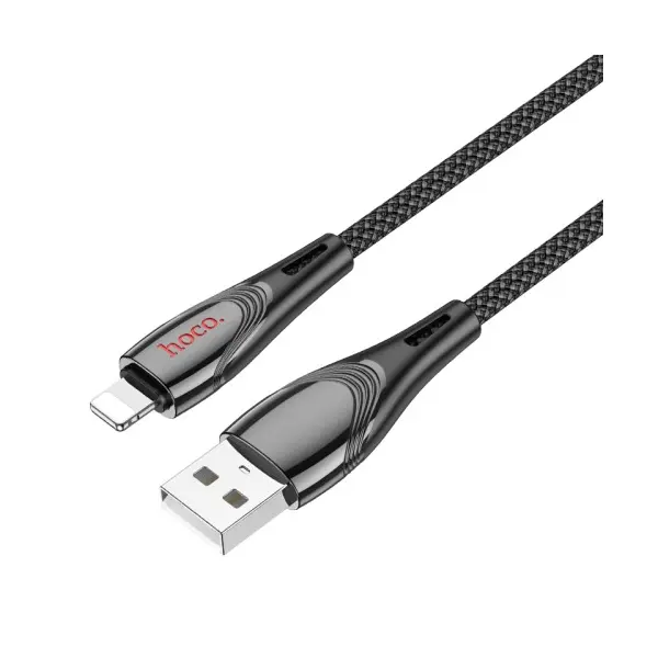 КАБЕЛЬ HOCO U133 MONTE CHARGING DATA CABLE LIGHTNING 1,2 M, ЧОРНИЙ